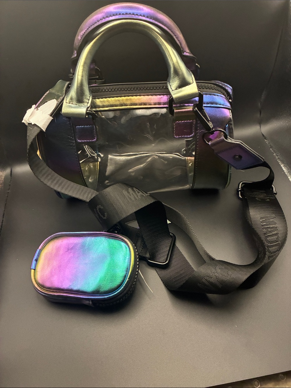 🎉🎉🎉Iridescent Clear Mini Satchel with Detachable Pouch - Multicolor - Picture 6 of 6